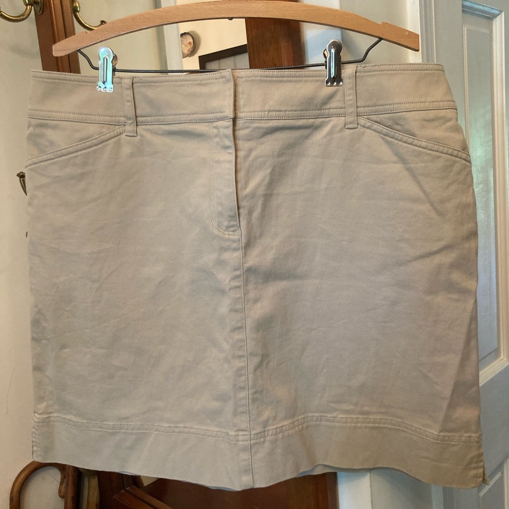 COPY - Mini Skirt JONES NEW YORK SIGNATURE Khaki  Size 16 Cotton Spandex Worn O…
